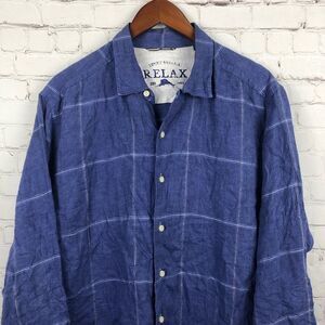 Tommy Bahama Blue Linen Long Sleeve Men's Sz Large